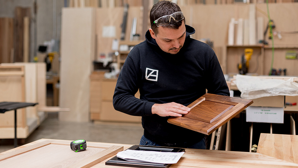 The custom fabrication process in the ARKA Cabinets building area